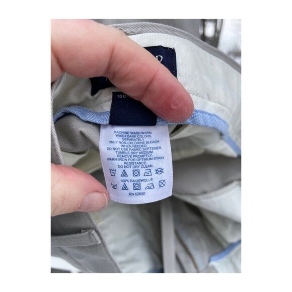 Lands' End Tailored Fit Trousers Pleat Front Cuffed Tan Sz 37 - Picture 5 of 6